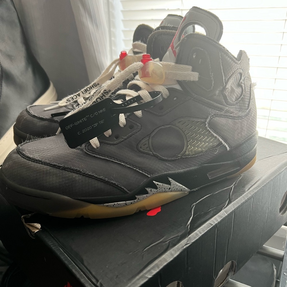 Off-White x Nike Gray High-Top Sneakers